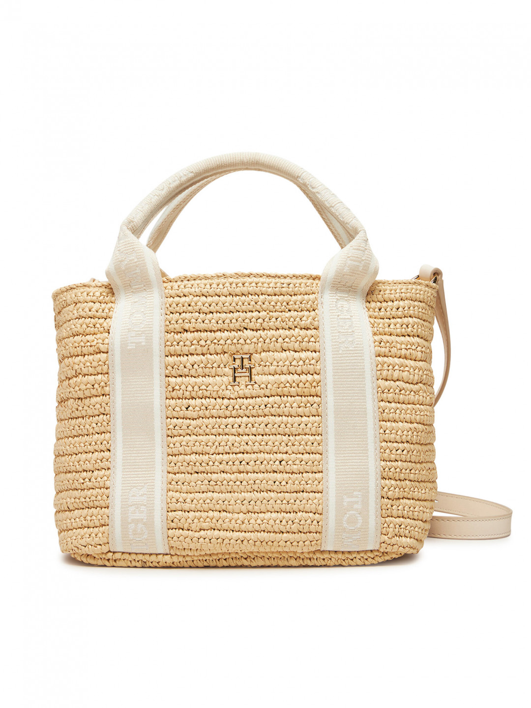 Tommy Hilfiger Kabelka Th Spring Logo Mini Tote AW0AW17199 Béžová
